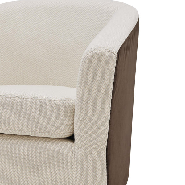 Hayden Fabric Swivel Chair Cardiff Cream/Velvet Brown