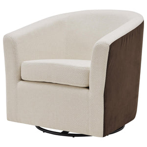 Hayden Fabric Swivel Chair Cardiff Cream/Velvet Brown