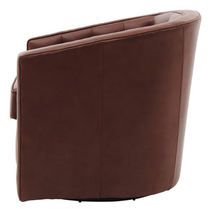 Walsh Top Grain Leather Swivel Chair Garrett Brown