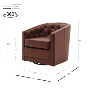 Walsh Top Grain Leather Swivel Chair Garrett Brown