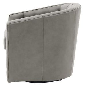 Walsh Top Grain Leather Swivel Chair Garrett Gray