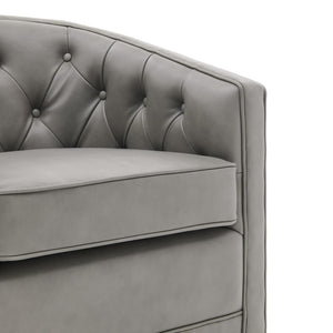 Walsh Top Grain Leather Swivel Chair Garrett Gray