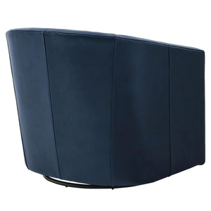 Walsh Top Grain Leather Swivel Chair Garrett Blue