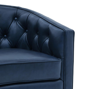 Walsh Top Grain Leather Swivel Chair Garrett Blue