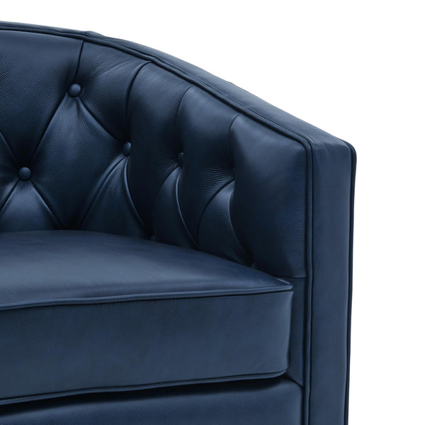 Walsh Top Grain Leather Swivel Chair Garrett Blue
