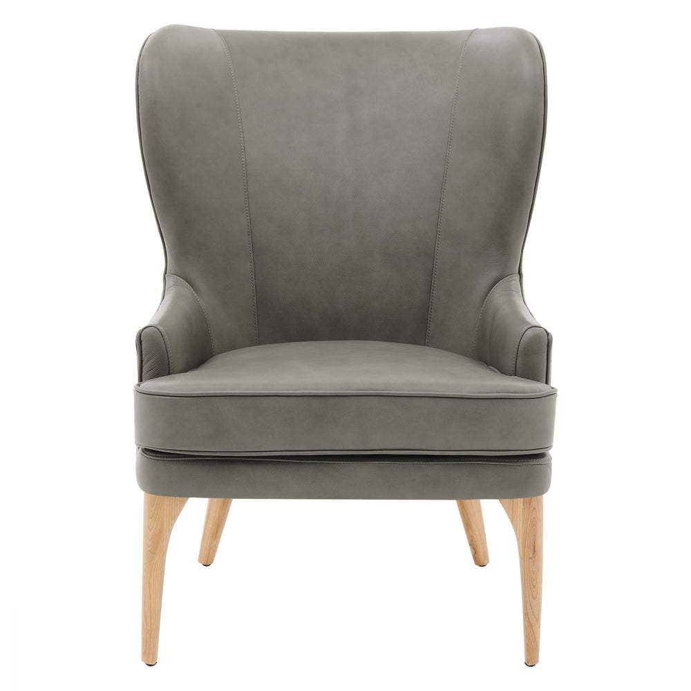 Bjorn Top Grain Leather Accent Chair Garrett Gray