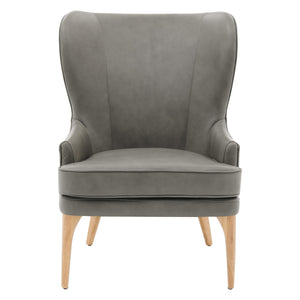 Bjorn Top Grain Leather Accent Chair Garrett Gray