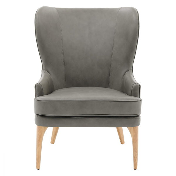 Bjorn Top Grain Leather Accent Chair Garrett Gray