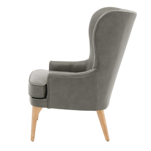 Bjorn Top Grain Leather Accent Chair Garrett Gray