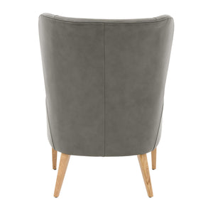 Bjorn Top Grain Leather Accent Chair Garrett Gray