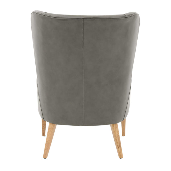 Bjorn Top Grain Leather Accent Chair Garrett Gray