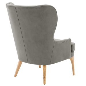 Bjorn Top Grain Leather Accent Chair Garrett Gray