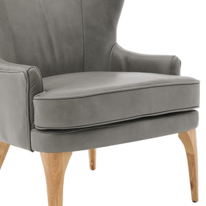Bjorn Top Grain Leather Accent Chair Garrett Gray