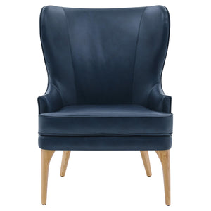 Bjorn Top Grain Leather Accent Chair Garrett Blue