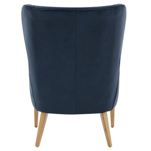 Bjorn Top Grain Leather Accent Chair Garrett Blue