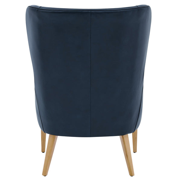 Bjorn Top Grain Leather Accent Chair Garrett Blue