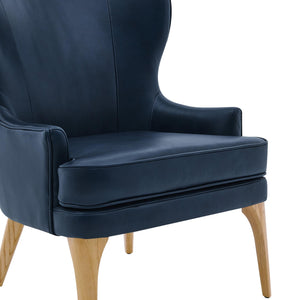 Bjorn Top Grain Leather Accent Chair Garrett Blue