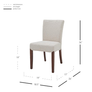 Beverly Hills Fabric Chair - Set of 2 Cardiff Cream