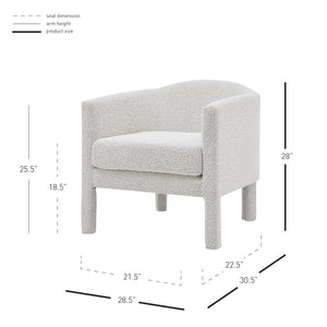 Jennifer Fabric Accent Arm Chair - Boucle Beige