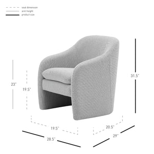 New Pacific Direct Zella Fabric Accent Arm Chair Cardiff Gray 1900173-410-NPD