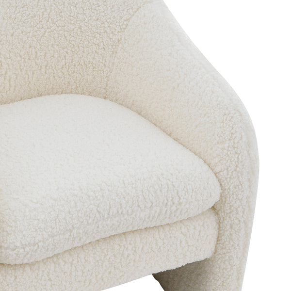 New Pacific Direct Zella Faux Shearling Fabric Accent Arm Chair Shearling Beige 1900174-560-NPD