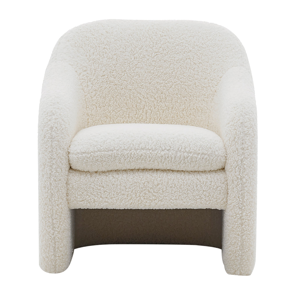 New Pacific Direct Zella Faux Shearling Fabric Accent Arm Chair Shearling Beige 1900174-560-NPD