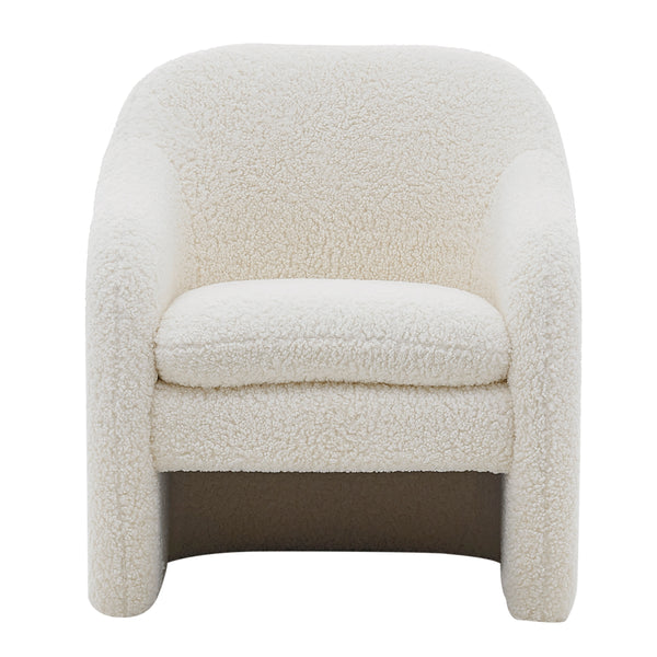 New Pacific Direct Zella Faux Shearling Fabric Accent Arm Chair Shearling Beige 1900174-560-NPD