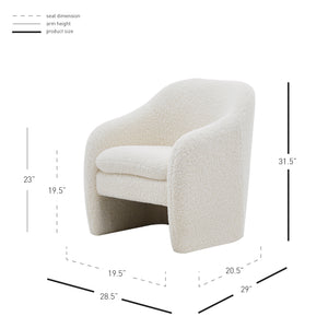 New Pacific Direct Zella Faux Shearling Fabric Accent Arm Chair Shearling Beige 1900174-560-NPD