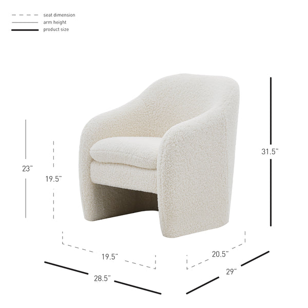 New Pacific Direct Zella Faux Shearling Fabric Accent Arm Chair Shearling Beige 1900174-560-NPD