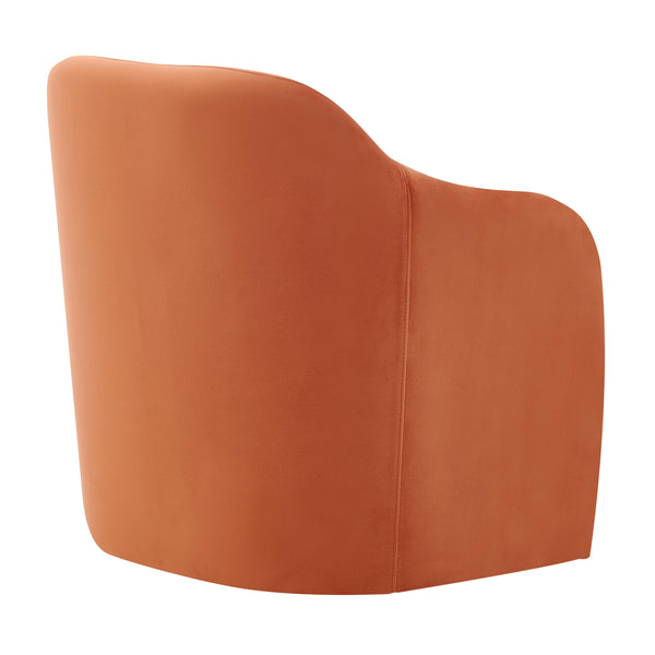 New Pacific Direct Zella Velvet Fabric Accent Arm Chair Alamo Terracotta 1900175-565-NPD