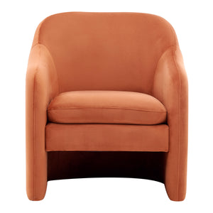 New Pacific Direct Zella Velvet Fabric Accent Arm Chair Alamo Terracotta 1900175-565-NPD
