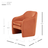 New Pacific Direct Zella Velvet Fabric Accent Arm Chair Alamo Terracotta 1900175-565-NPD