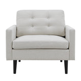 New Pacific Direct Ritchie Fabric Accent Arm Chair Cardiff Cream with Black Leg Finish 1900178-276-NPD