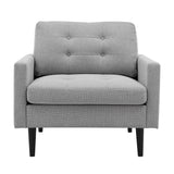 New Pacific Direct Ritchie Fabric Accent Arm Chair Cardiff Gray with Black Leg Finish 1900178-410-NPD