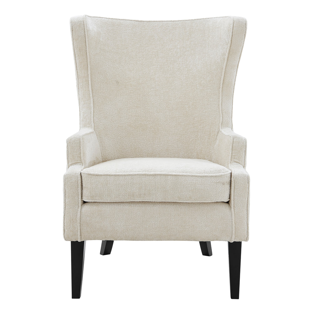 New Pacific Direct Clementine Fabric Wing Accent Arm Chair Opus Cream with Black Leg Finish 1900181-567-NPD