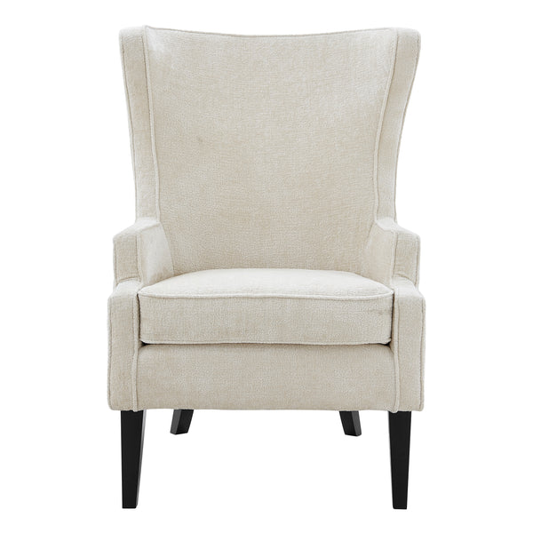 New Pacific Direct Clementine Fabric Wing Accent Arm Chair Opus Cream with Black Leg Finish 1900181-567-NPD