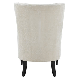 New Pacific Direct Clementine Fabric Wing Accent Arm Chair Opus Cream with Black Leg Finish 1900181-567-NPD