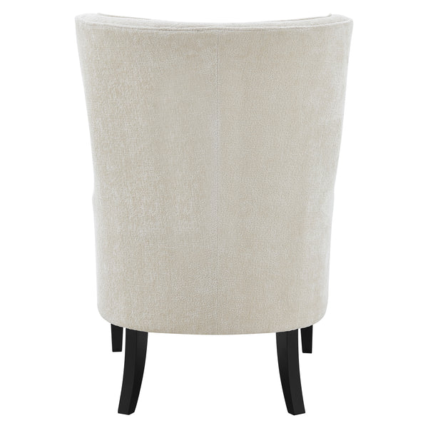 New Pacific Direct Clementine Fabric Wing Accent Arm Chair Opus Cream with Black Leg Finish 1900181-567-NPD