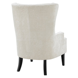 New Pacific Direct Clementine Fabric Wing Accent Arm Chair Opus Cream with Black Leg Finish 1900181-567-NPD