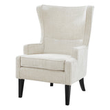 New Pacific Direct Clementine Fabric Wing Accent Arm Chair Opus Cream with Black Leg Finish 1900181-567-NPD