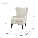 New Pacific Direct Clementine Fabric Wing Accent Arm Chair Opus Cream with Black Leg Finish 1900181-567-NPD