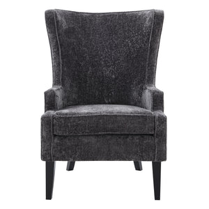 New Pacific Direct Clementine Fabric Wing Accent Arm Chair Opus Gray with Black Leg Finish 1900182-568-NPD