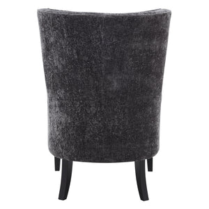 New Pacific Direct Clementine Fabric Wing Accent Arm Chair Opus Gray with Black Leg Finish 1900182-568-NPD