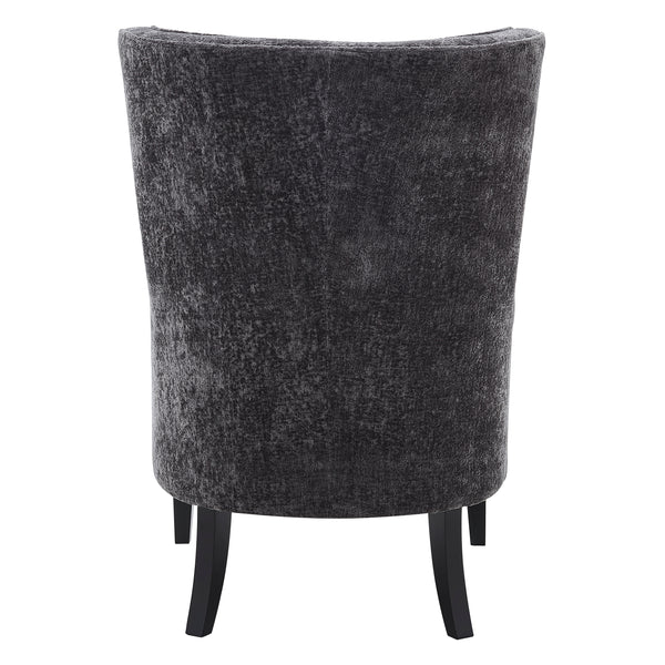 New Pacific Direct Clementine Fabric Wing Accent Arm Chair Opus Gray with Black Leg Finish 1900182-568-NPD