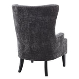New Pacific Direct Clementine Fabric Wing Accent Arm Chair Opus Gray with Black Leg Finish 1900182-568-NPD
