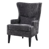 New Pacific Direct Clementine Fabric Wing Accent Arm Chair Opus Gray with Black Leg Finish 1900182-568-NPD