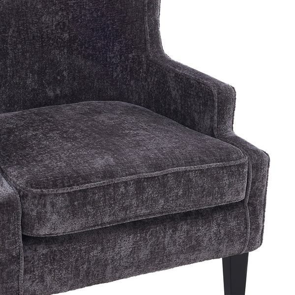 New Pacific Direct Clementine Fabric Wing Accent Arm Chair Opus Gray with Black Leg Finish 1900182-568-NPD