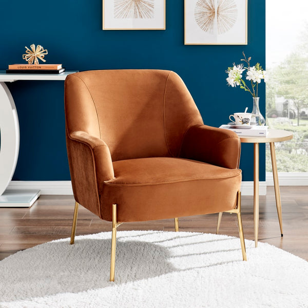 New Pacific Direct Arianna Velvet Fabric Accent Arm Chair 1900183-565-NPD