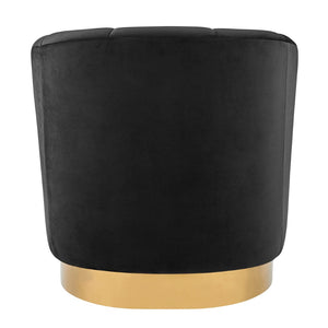 New Pacific Direct Natasha Velvet Fabric w/ Gold Metal Swivel Accent Arm Chair 1900187-575-NPD