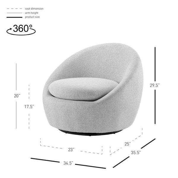 New Pacific Direct Adelmo Fabric Swivel Accent Chair SFX2 Cardiff Gray